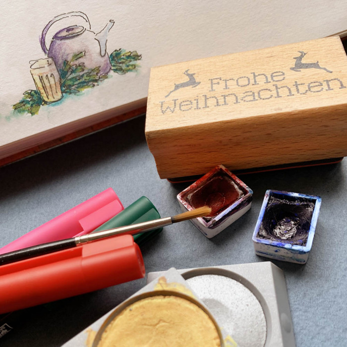 Watercolor-Spaß Wintermotive